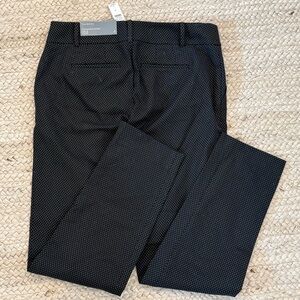 NWT~Talbots~Pants~Women’s 4~Black w/Dots~Ankle~Sits At Waist~Straight Leg~Slim
